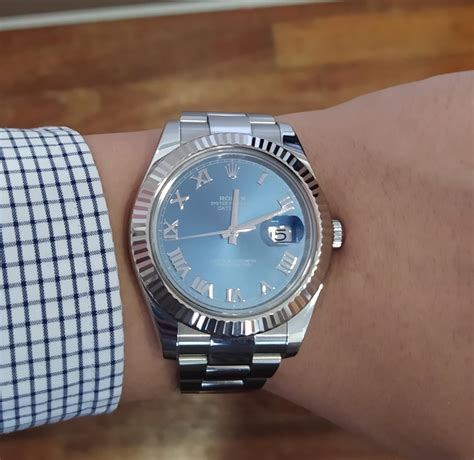 rolex datejust ii azzurro blue roman oyster|rolex 116334 datejust.